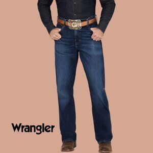 Wrangler Authentics Men's Relaxed Fit Boot Cut Dark Wash Denim Jean  Size 38/30